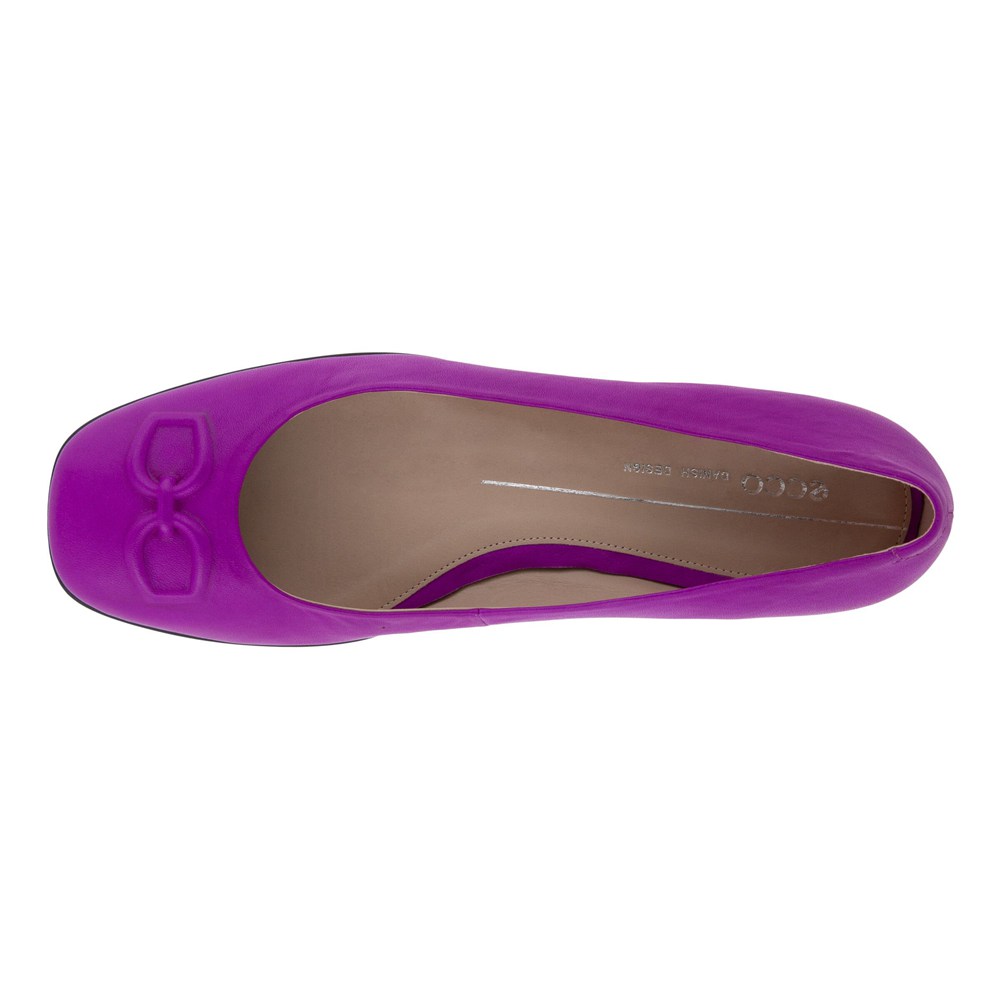 ECCO Womens Ballerinas Purple - Anal Squareds - SFM-274863